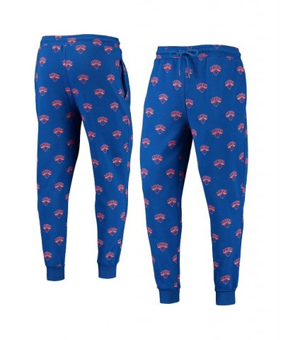 Men's Royal New York Knicks Allover Logo Jogger Pants $34.30 Pants