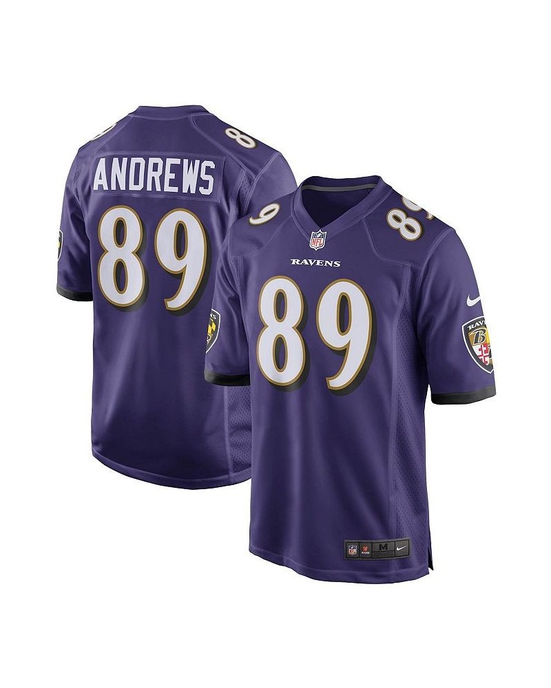 Men's Mark Andrews Purple Baltimore Ravens Game Player Jersey $67.20 Jersey