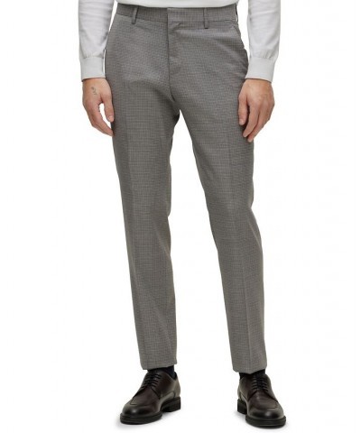 BOSS Men's Slim-Fit Suit in Patterned Stretch Wool Silver $362.25 Suits