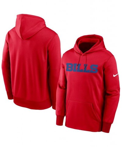 Men's Red Buffalo Bills Fan Gear Wordmark Performance Pullover Hoodie $39.10 Sweatshirt