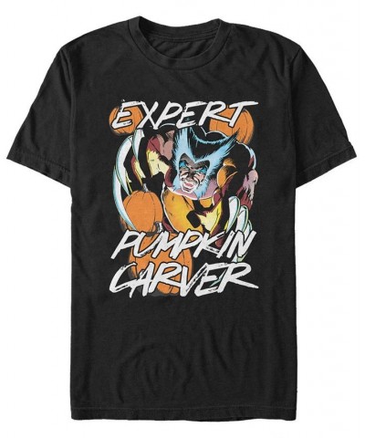 Marvel Men's Wolverine Expert Pumpkin Carver Halloween Short Sleeve T-Shirt Black $14.70 T-Shirts