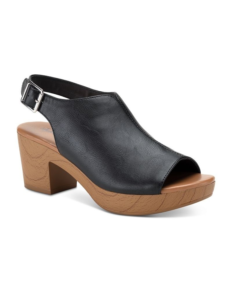 Women's Amaraa Slingback Clog Sandals Black $35.45 Shoes