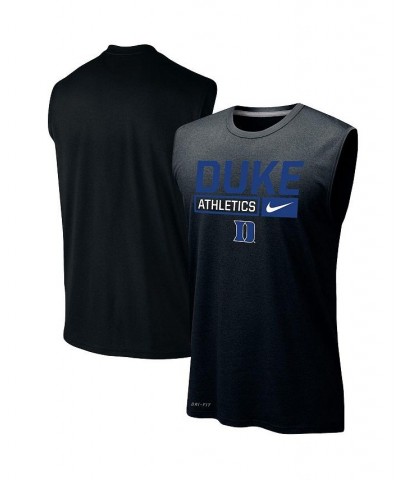 Men's Black Duke Blue Devils Wordmark Drop Legend Performance Tank Top $22.39 T-Shirts