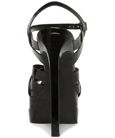 Women's Flirt Strappy Platform Dress Sandals Black $47.60 Shoes