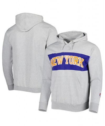 Men's Branded Heather Gray New York Knicks Wordmark French Terry Pullover Hoodie $28.42 Sweatshirt