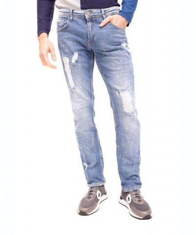 Men's Modern Neon Splatter Denim Jeans $85.50 Jeans