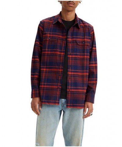 Men's Classic Worker Relaxed-Fit Long Sleeve Overshirt Multi $32.90 Shirts