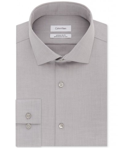 Calvin Klein Men's STEEL Extra-Slim Fit Non-Iron Performance Herringbone Dress Shirt Gray $27.36 Dress Shirts