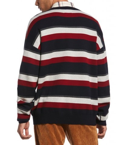 Men's Striped Crew Neck Sweater Blue $15.27 Sweaters