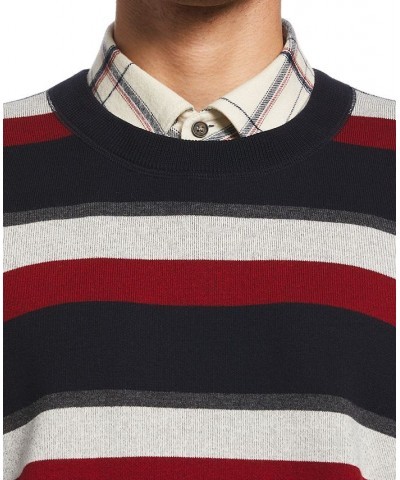 Men's Striped Crew Neck Sweater Blue $15.27 Sweaters