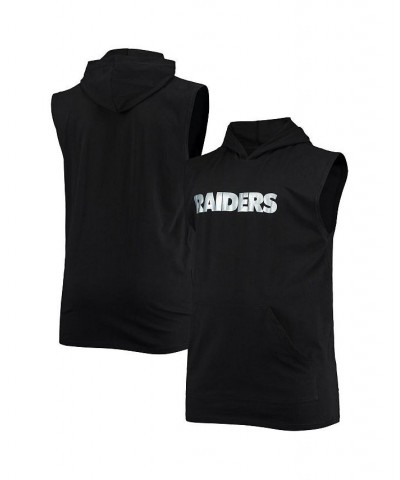 Men's Black Las Vegas Raiders Big and Tall Muscle Sleeveless Pullover Hoodie $21.60 T-Shirts