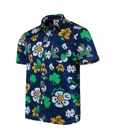 Men's Navy Notre Dame Fighting Irish Floral Button-Up Shirt $38.49 Shirts