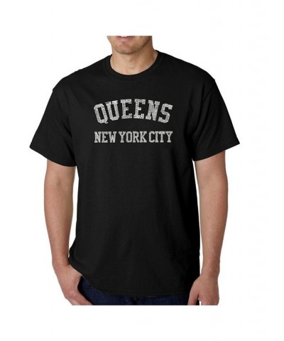 Mens Word Art T-Shirt - Queens NY Neighborhoods Black $17.84 T-Shirts
