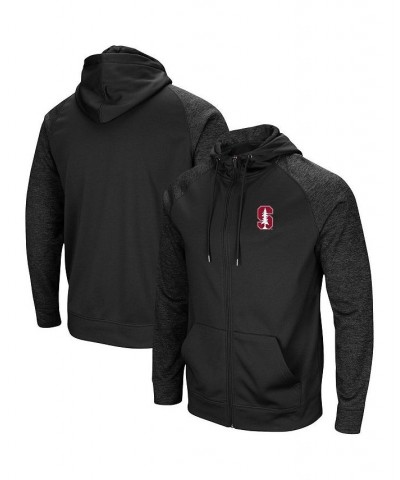 Men's Black Stanford Cardinal Blackout 3.0 Tonal Raglan Full-Zip Hoodie $30.00 Sweatshirt