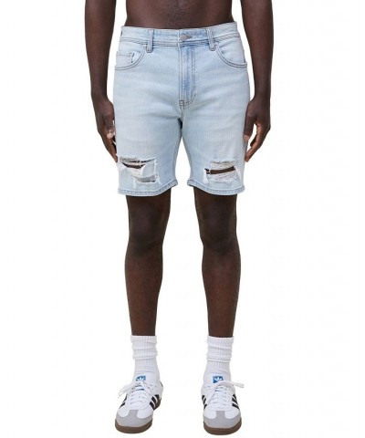 Men's Straight Denim Shorts Blue $24.75 Shorts