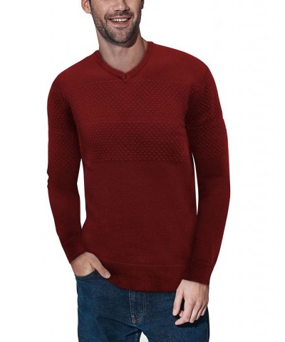 Men's V-Neck Honeycomb Knit Sweater PD05 $21.20 Sweaters