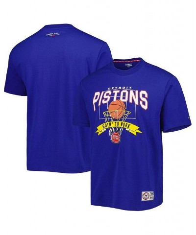 Men's Blue Detroit Pistons Tim Backboard T-shirt $28.04 T-Shirts