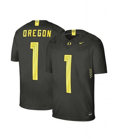 Men's Graphite, Yellow 1 Sequoia Oregon Ducks Alternate Game Jersey $40.25 Jersey