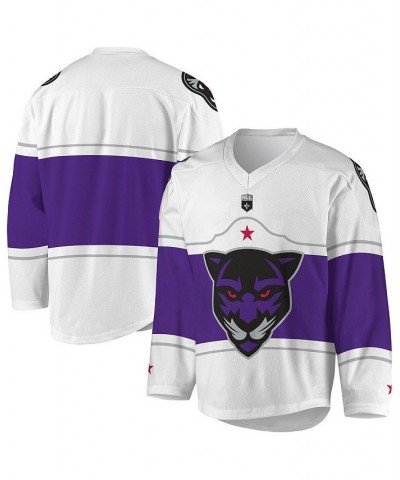 Men's White and Purple Panther City Lacrosse Club Replica Jersey $42.50 Jersey