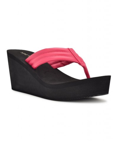 Women's Spins Platform Wedge Thong Sandals PD02 $25.48 Shoes