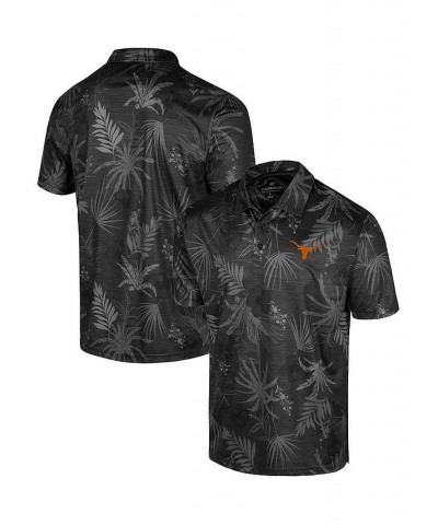 Men's Black Texas Longhorns Big and Tall Palms Polo Shirt $35.99 Polo Shirts