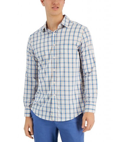 Men's Plaid Tech Woven Button-Up Shirt PD01 $14.63 Shirts