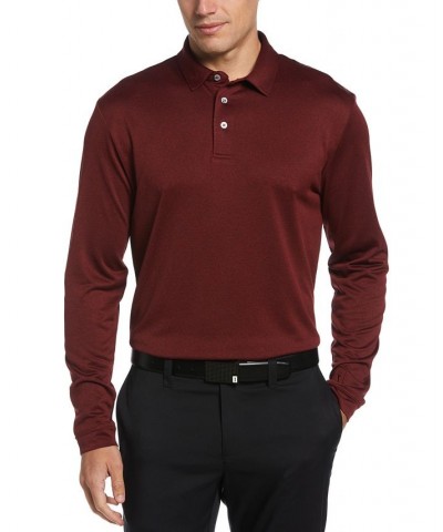 Men's Micro Birdseye Print Long-Sleeve Polo Shirt Dark Carria Rd Heather $27.08 Polo Shirts