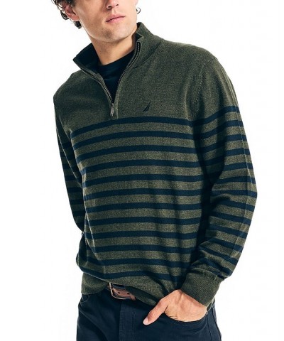 Men's Navtech Performance Stripe Quarter-Zip Sweater Green $20.54 Sweaters