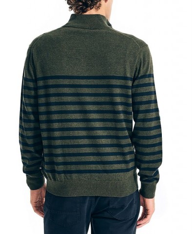Men's Navtech Performance Stripe Quarter-Zip Sweater Green $20.54 Sweaters