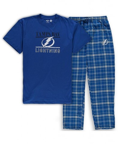 Men's Blue Tampa Bay Lightning Big and Tall Lodge T-shirt and Pants Sleep Set $21.62 Pajama