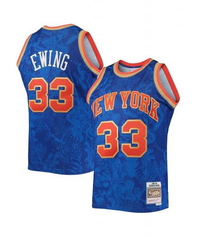 Men's Patrick Ewing Blue New York Knicks Hardwood Classics 1991-92 Lunar New Year Swingman Jersey $53.20 Jersey