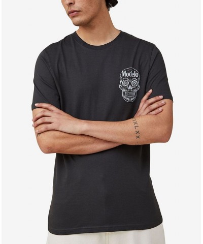 Men's Tbar Collab Pop Culture Crew Neck T-shirt Black $18.40 T-Shirts