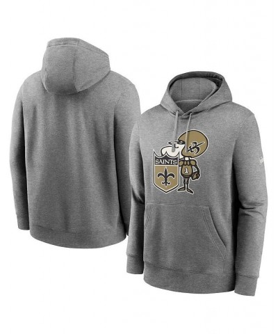 Men's Heathered Gray New Orleans Saints Rewind Club Fleece Pullover Hoodie $38.25 Sweatshirt