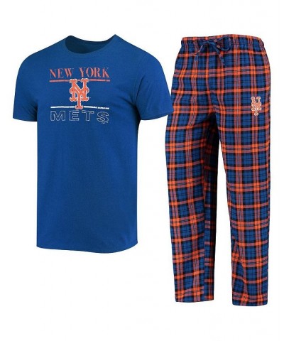 Men's Royal, Orange New York Mets Lodge T-shirt and Pants Sleep Set $29.40 Pajama