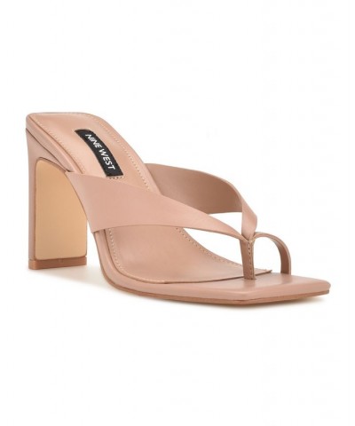 Women's Durlife Square Toe T-Strap Dress Sandals Tan/Beige $42.75 Shoes