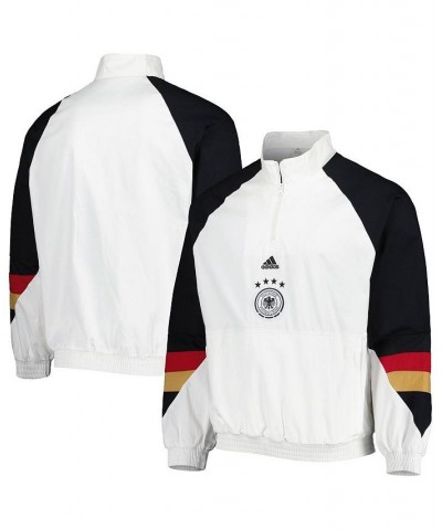 Men's White Germany National Team Icon Raglan Quarter-Zip Jacket $46.00 Jackets