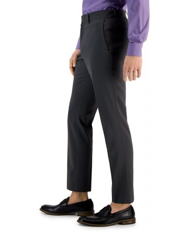 Men's Slim-Fit Flat Front Pants Gray $23.19 Pants