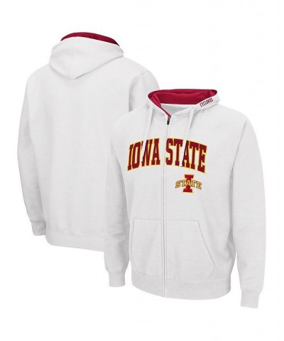 Men's White Iowa State Cyclones Arch and Logo 3.0 Full-Zip Hoodie $32.39 Sweatshirt