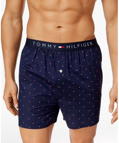 Men's Flag Logo Printed Cotton Boxers Sailor Navy $18.02 Underwear