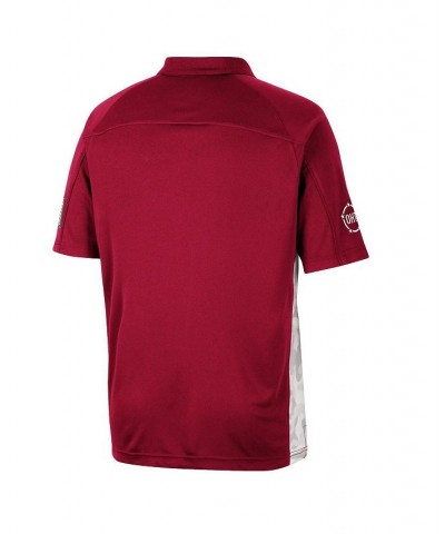 Men's Crimson Alabama Crimson Tide OHT Military-Inspired Appreciation Snow Camo Raglan Polo Shirt $27.60 Polo Shirts