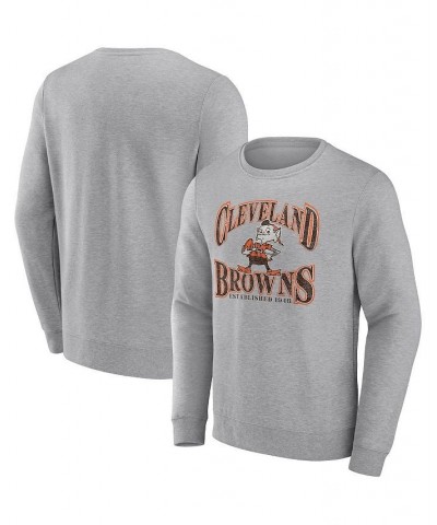 Men's Branded Heathered Gray Cleveland Browns Playability Pullover Sweatshirt $36.00 Sweatshirt