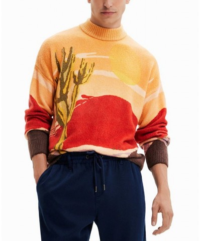 Men's Turtleneck Long-Sleeve Cactus Sweater Orange $38.80 Sweaters