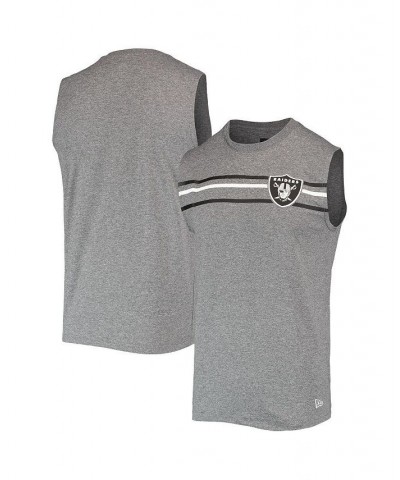 Men's Heathered Gray Las Vegas Raiders Brushed Sleeveless Tank Top $17.33 T-Shirts