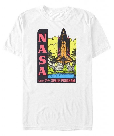NASA Men's Tropical Rocket Space Program Short Sleeve T- shirt White $15.05 T-Shirts