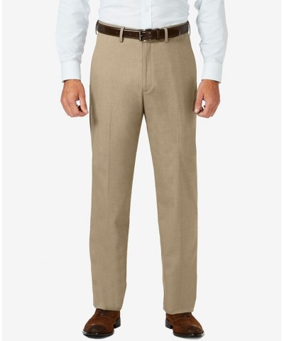 J.M. Sharkskin Classic-Fit Flat Front Hidden Expandable Waistband Dress Pants Tan/Beige $30.24 Pants