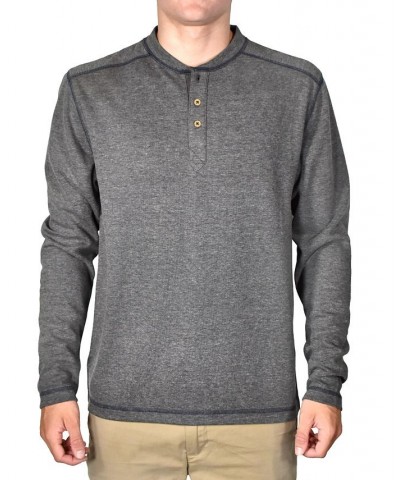 Men's Stretch Button-Placket Topstitched Henley Shirt PD01 $36.70 Shirts