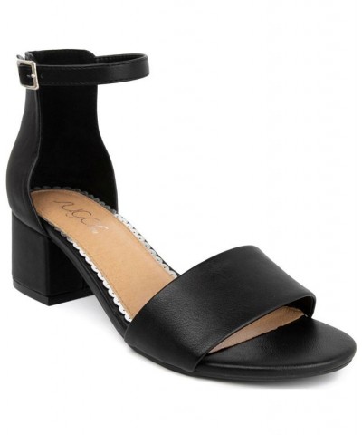 Women's Noelle Low Dress Sandals Black Smooth $26.65 Shoes