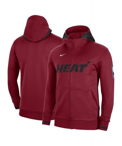 Men's Red Miami Heat Authentic Showtime Performance Full-Zip Hoodie $52.92 Sweatshirt