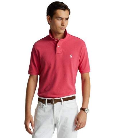 Men's Custom Slim Fit Mesh Polo Hot Pink $56.40 Polo Shirts