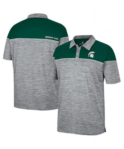 Men's Heathered Gray, Green Michigan State Spartans Birdie Polo Shirt $27.50 Polo Shirts